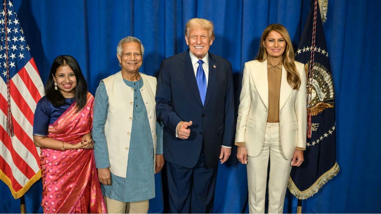ট্রাম্পের সঙ্গে ড. ইউনূস ও তার মেয়ের ছবি প্রকাশ
